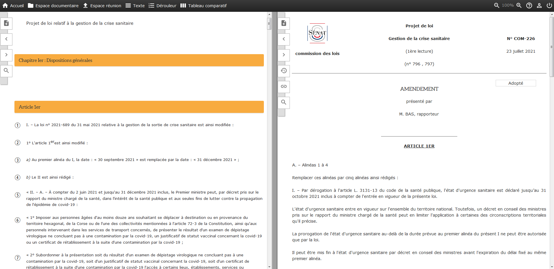 Examen des amendements